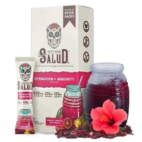 Salud Hydration + Immunity Hibiscus Electrolyte Drink Mix - 6pk/0.21oz Packet Sticks image {6}