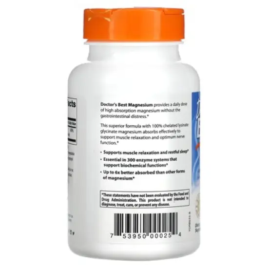 Doctor's Best High Absorption Magnesium, 120 Tablets, (100 mg per Tablet) image {2}