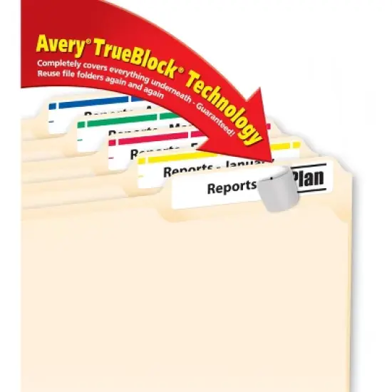 Avery TrueBlock File Folder Labels, 2/3" x 3-7/16", 750 Printable Labels, Assorted (5266) image {7}