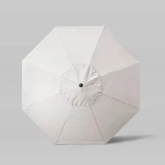 9' Sunbrella Scallop Base and Fringe Market Patio Umbrella with Auto Tilt - Bronze Pole - California Umbrella image {2}