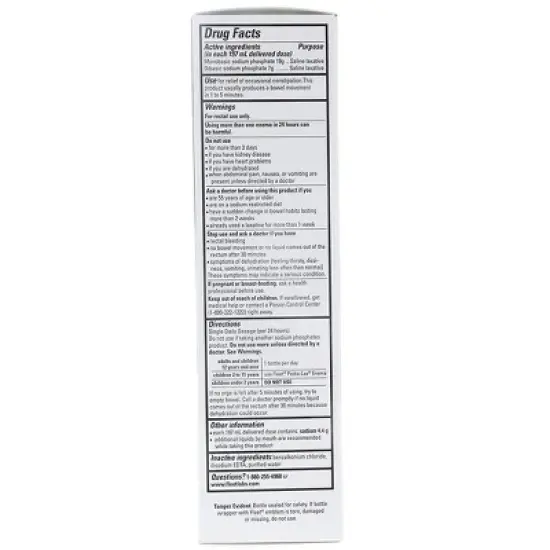 Fleet Laxative Saline Enema Extra Volume Lubricated Gentle Glide Tip, 7.8 oz image {1}