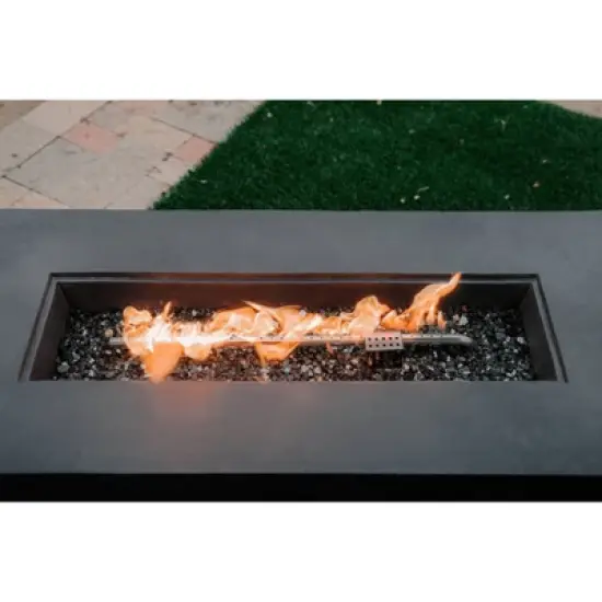 Kante 42" Rectangular Concrete & Metal Outdoor Propane Gas Modern Smokeless Fire Pit Table - Charcoal - Rosemead Home & Garden, Inc. image {6}