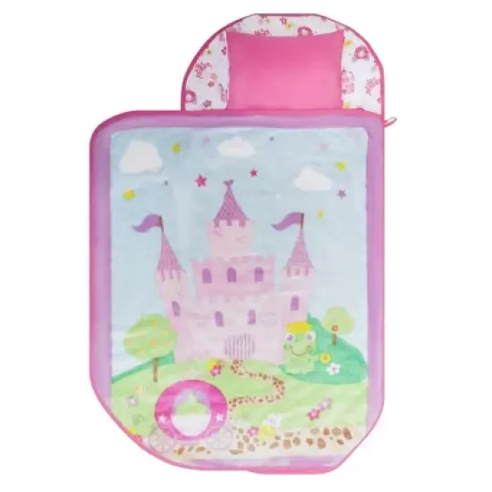 EVERYDAY KIDS Princess Toddler Cot Nap Mat for Home, Daycare, Preschool ; Easy to Roll Sleeping Mat with Elastic Straps, Pillow and Blanket image {6}