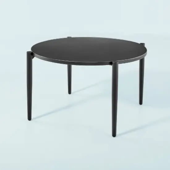 Round Metal Outdoor Coffee Table - Black - Hearth & Hand&trade; with Magnolia image {3}