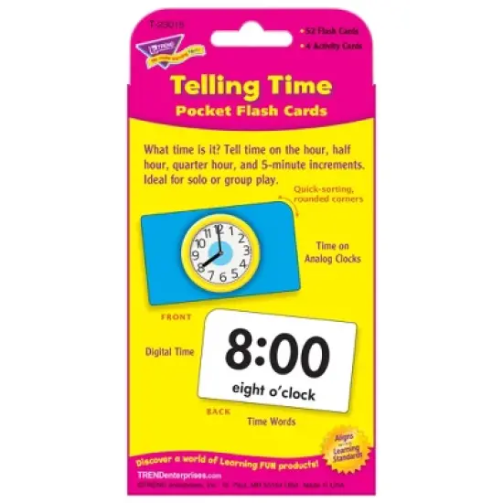 TREND Telling Time Pocket Flash Cards image {3}