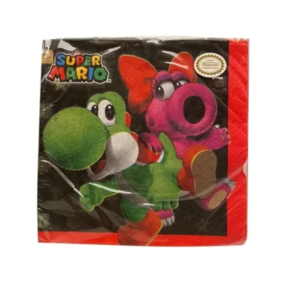 Amscan Super Mario Bros. Beverage Napkins, 16 Count image {1}