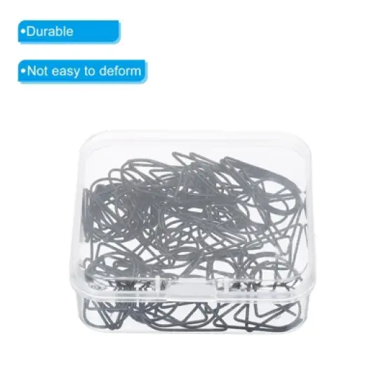 Unique Bargains Drop-Shaped Metal Prevent Tearing Pages Home Office Paper Clip 50 Pcs image {3}