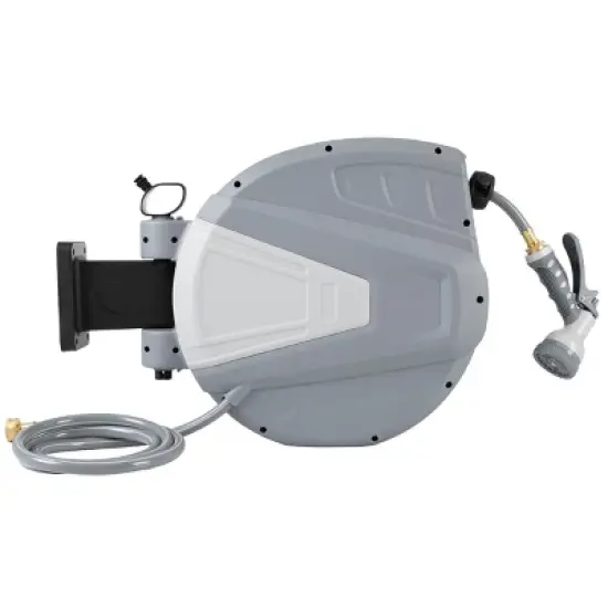 Retractable Hose - 100 FT Garden Hose with 9 Nozzle Patterns - Hose Reel Wall Mount with 180-Degree Swivel Bracket and Auto-Rewind by Pure Garden image {9}