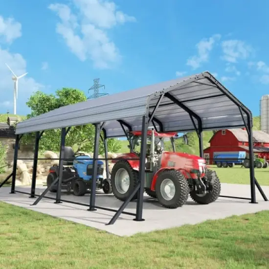 AMERLIFE 12x20x10.5 FT Metal Carport with Removable Waterproof Sidewalls image {1}