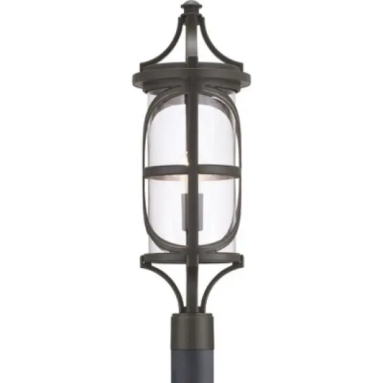 Progress Lighting, Morrison Collection, 1-Light Post Lantern, Antique Bronze, Clear Glass Shade image {4}