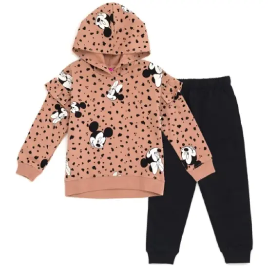 Disney Minnie Mouse Girls Fleece Pullover Hoodie and Pants Outfit Set Toddler to Little Kid image {8}