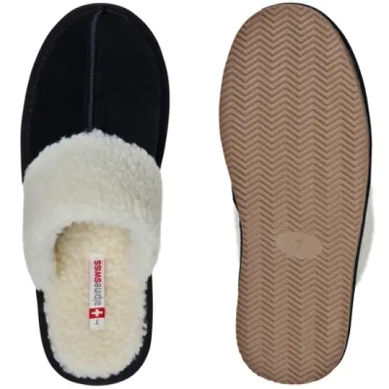 Alpine Swiss Lucy Womens Genuine Suede Memory Foam Scuff Slippers image {3}
