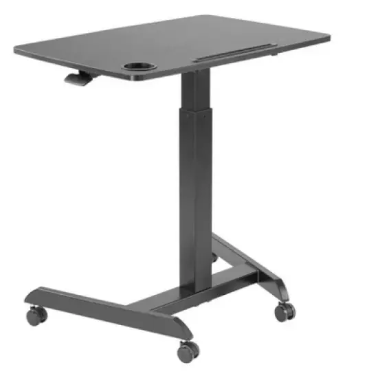 Monoprice Gas-Lift Height Adjustable Sit-Stand Mobile Rolling Workstation Laptop and Computer Desk V2 image {3}