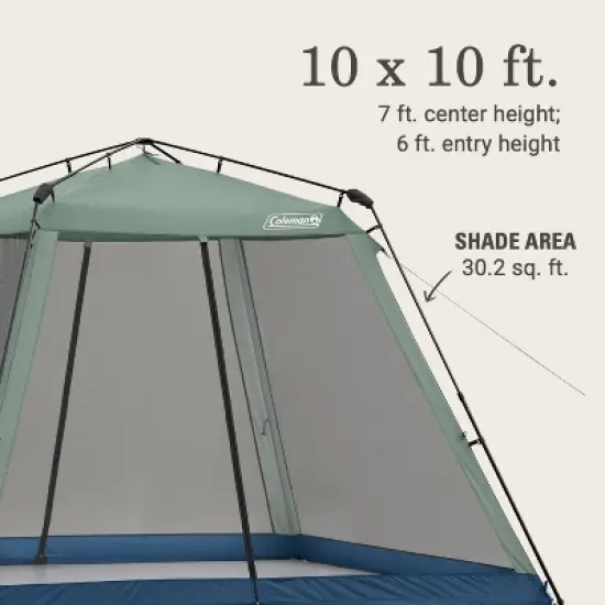 Coleman 10" x 10" Skylodge Instant Screened Shelter Canopy Tent - Green image {5}