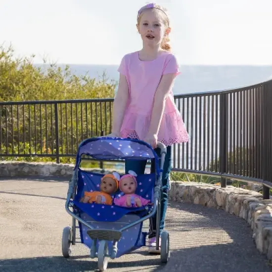 Adora Baby Doll Stroller, Starry Night Stroller Twin Jogger Stroller, Fits Dolls Up to 16 inches  image {4}