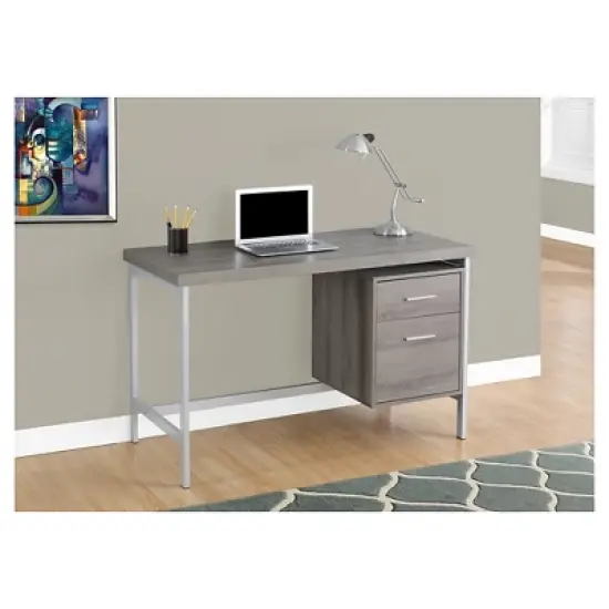 Computer Desk with Drawers Silver Metal - EveryRoom image {1}