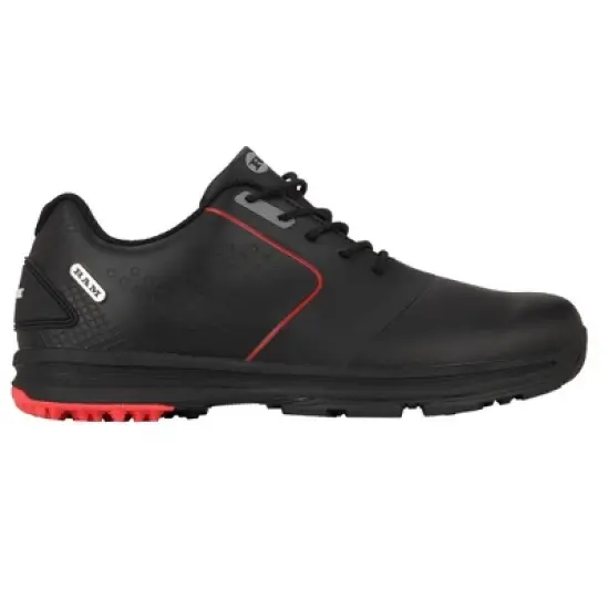 Ram Golf Player Mens Waterproof Golf Shoes Black/Red image {1}