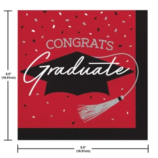 Creative Converting Graduate School Spirit Red Paper Napkins 108ct image {2}