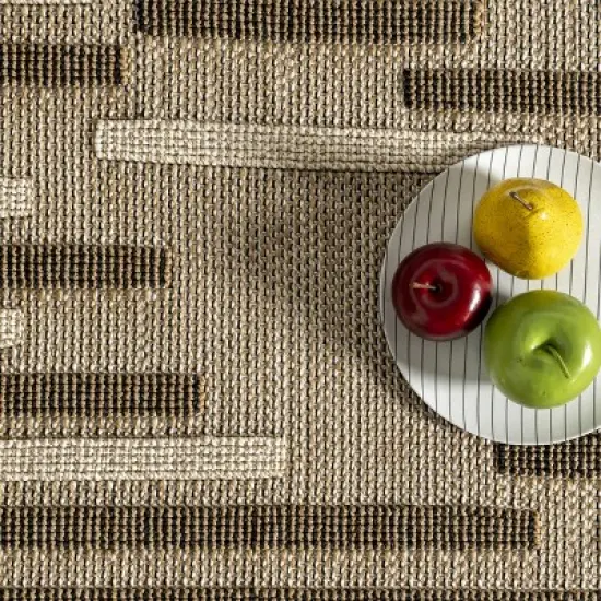 nuLOOM Shana Neutral Striped Indoor/Outdoor Patio Area Rug image {5}