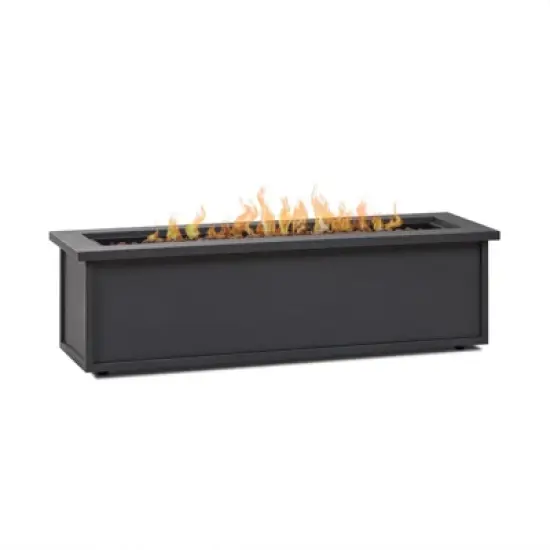 Mila 48" Rectangle Steel Propane Fire Pit Table in Weathered Slate by Real Flame image {8}