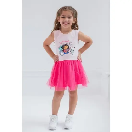 Dreamworks Gabby's Dollhouse Cakey Cat Gabby Kitty Fairy Pandy Paws Mercat Girls Tulle Dress Toddler to Big Kid image {3}