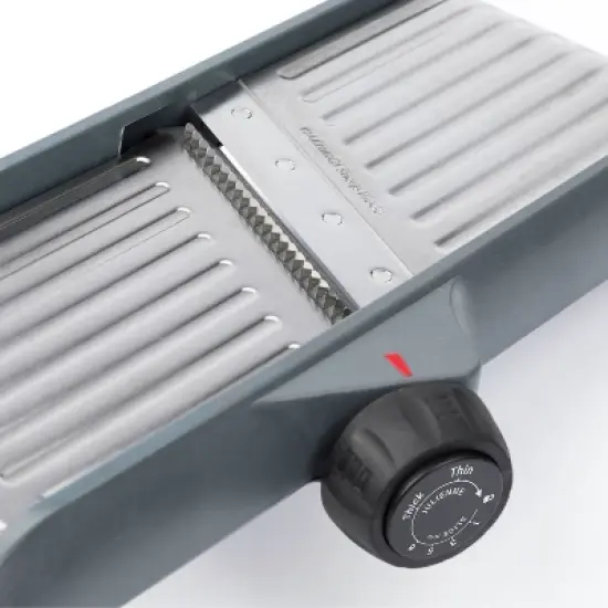 Prepworks Dial and Slice Chef's Mandoline: ABS & Stainless Steel Vegetable Slicer, Dishwasher-Safe, Black/Gray image {3}