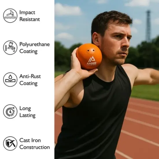 Amber Fight Gear Precision Performance Iron Shot Put,versatile for training& competition,with sturdy cast iron build and durable polyurethane coating. image {2}