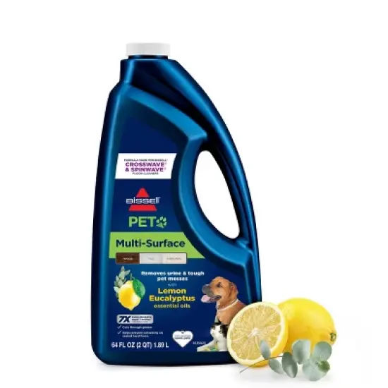 BISSELL 64oz Multi-Surface Pet with citrus - 34441: Carpet Cleaner Solution, Removes Dirt & Stains, Lemon & Eucalyptus Scent image {2}