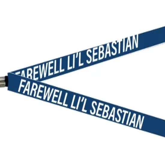 Parks and Recreation Farewell Li'l Sebastian Lanyard with Clear ID Badge Holder Blue image {2}