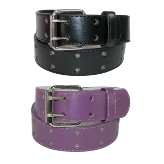 CTM Kid's Leather Two Hole Jean Belt (Pack of 2 Colors) image {7}