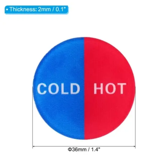 Unique Bargains Acrylic Self-Adhesive Decor Home Business Round Cold/Hot Water Label image {1}