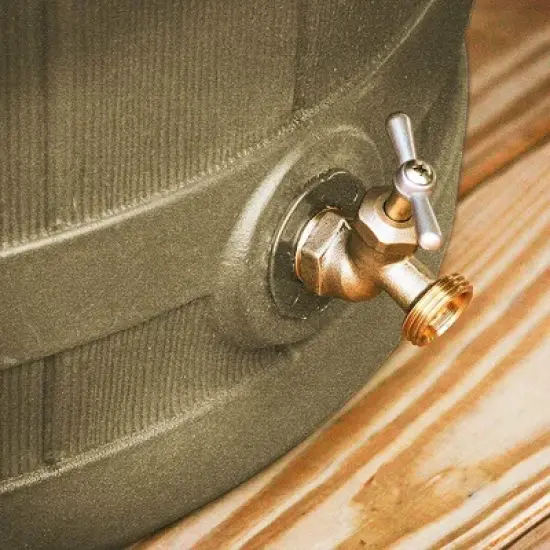 Good Ideas Rain Wizard 50 Gallon Rain Barrel Water Collector, Khaki (2 Pack) image {3}