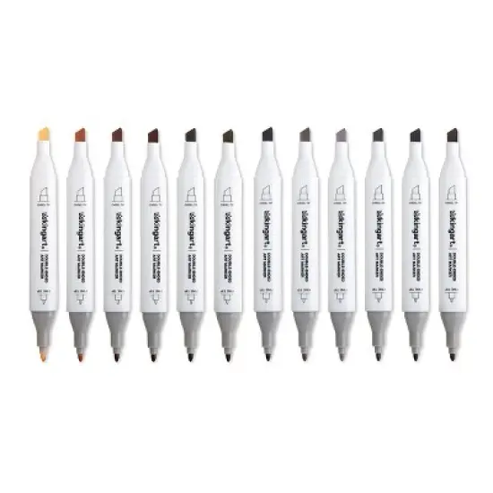KINGART PRO Double-Ended Markers 12 Neutral Colors image {6}