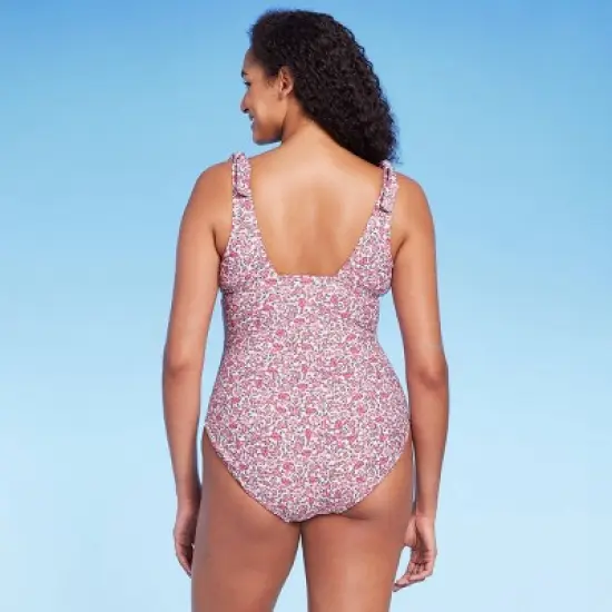 Women's Shoulder Tie Full Coverage One Piece Swimsuit - Kona Sol&trade; Multi image {3}