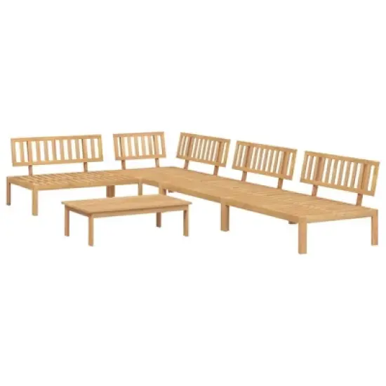 vidaXL Pallet Sofa Set Natural wood Solid Acacia wood Medium Modular image {8}