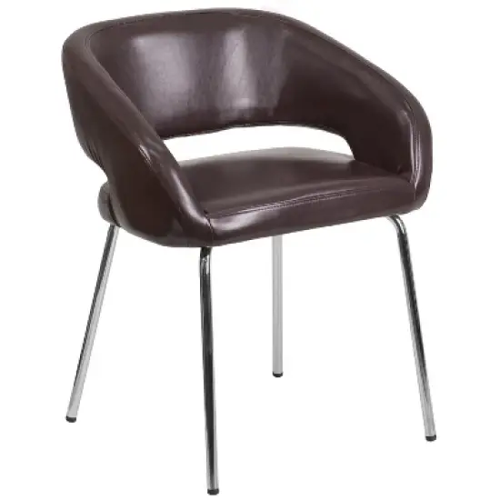 Flash Furniture Fusion Series Contemporary LeatherSoft Side Reception Chair with Chrome Legs image {12}