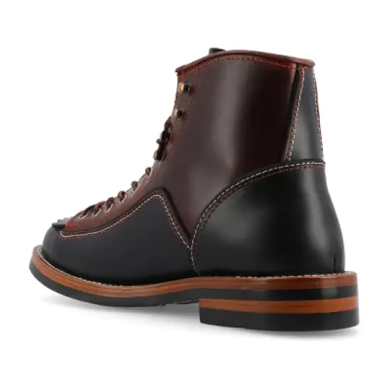 TAFT 365 Men's Model 007 Rugged Lace-up Boot in Black/Cherry image {6}