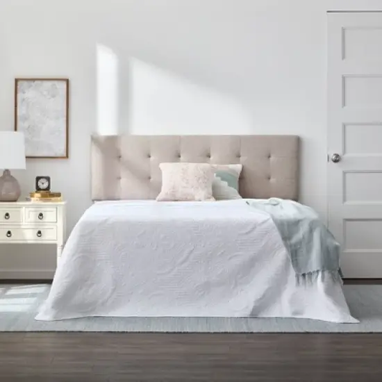 Kaylee Adjustable Upholstered Headboard with Square Tufting - Brookside Home image {1}