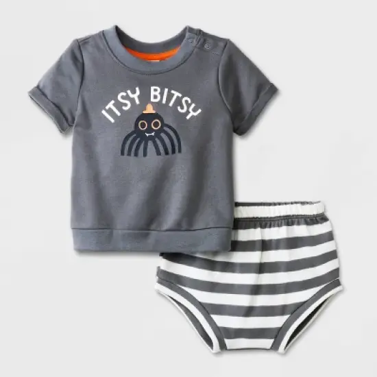 Baby 2pc 'Itsy Bitsy' Sweatshirt & Bottom Set - Cat & Jack&trade; Gray image {4}