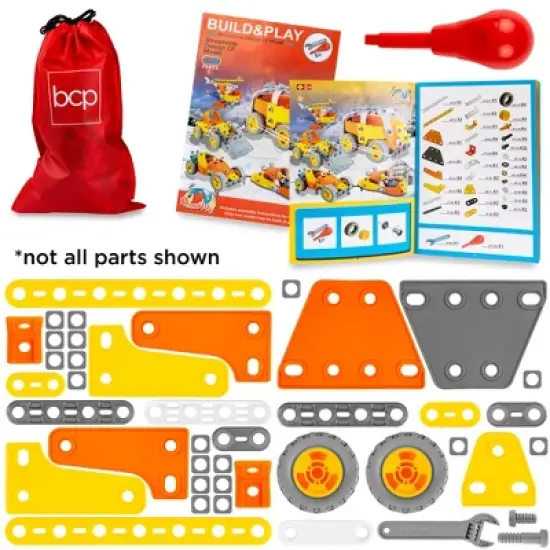 Best Choice Products Kids 147-Piece 5-in-1 Educational STEM Building Toy Kit w/ Car, Helicopter, Boat, Bulldozer, Truck image {4}