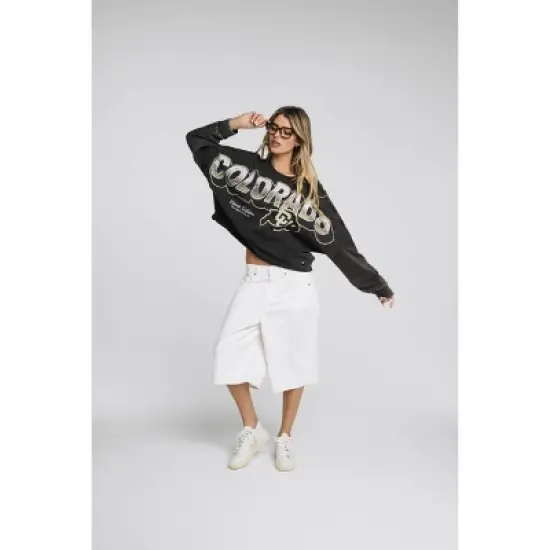 NCAA Colorado Buffaloes Women's Oversized Cropped Long Sleeve T-Shirt image {3}