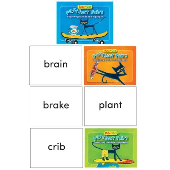 Edupress Pete the Cat Purrfect Pairs Game Beginning Blends and Digraphs image {2}