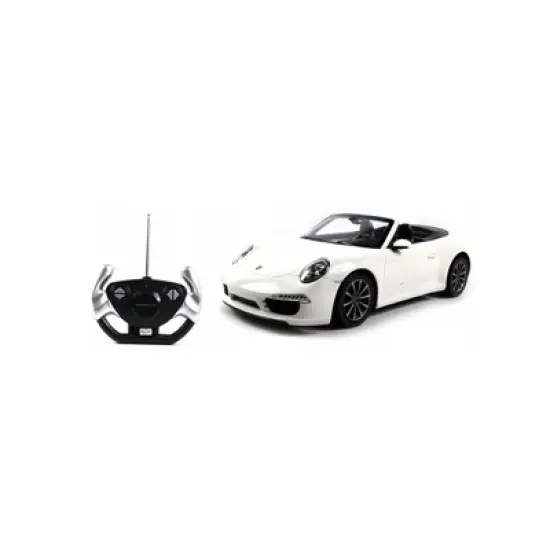 Link Ready! Set! Go! 1:12 RC Porsche 911 Carrera S White Cabriolet, Remote Control Sports Car, Working Headlights & Tail Lights R/C image {1}