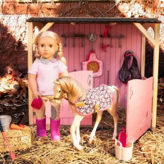 Our Generation Horse Barn Playset for 18" Dolls - Saddle Up Stables - Pink image {2}