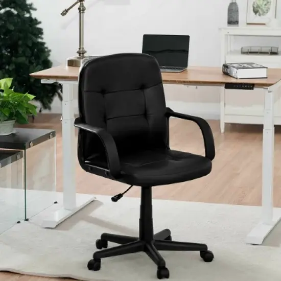 Costway Ergonomic Mid-Back Executive Office Swivel Computer Desk Chair New image {2}