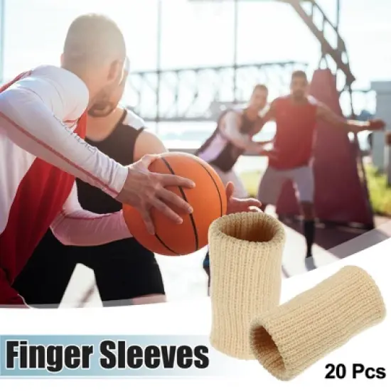 Unique Bargains Breathable Finger Sleeves Thumb Braces Support Elastic Compression Protectors for Arthritis Trigger Finger 20pcs image {1}