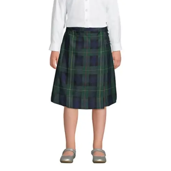Lands' End School Uniform Girls Slim Plaid A-line Skirt Below the Knee image {2}