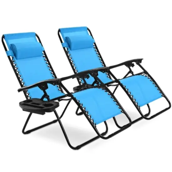 Tangkula 2PC Zero Gravity Chair Adjustable Recliners Textiliene image {12}