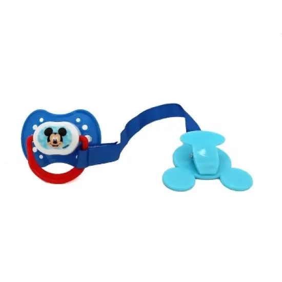 Disney Mickey Mouse Baby Orthodontic 4pc Pacifier and Holder Set image {4}