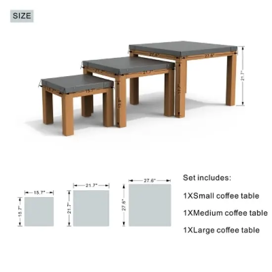 Moda Furnishings Square 27.56'' L x 27.56'' W Outdoor Side Table image {2}